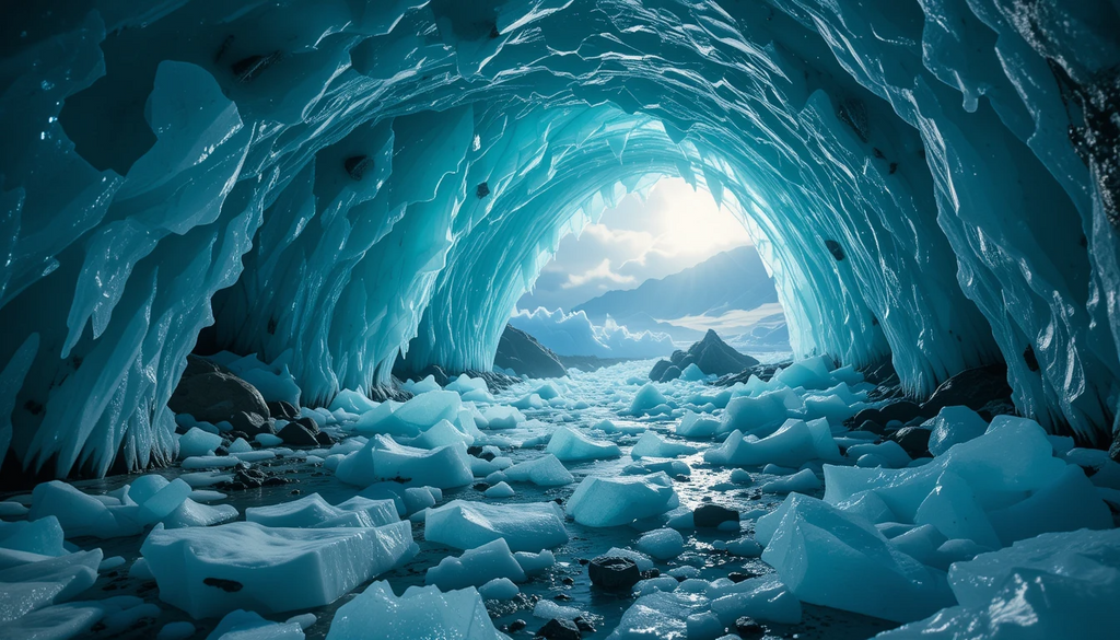 Glacial Ice Cave Explorer in Turquoise Wonderland My Store