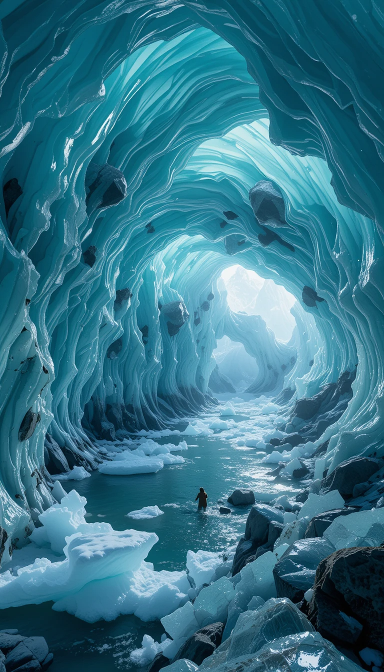 Glacial Ice Cave Explorer in Turquoise Wonderland My Store
