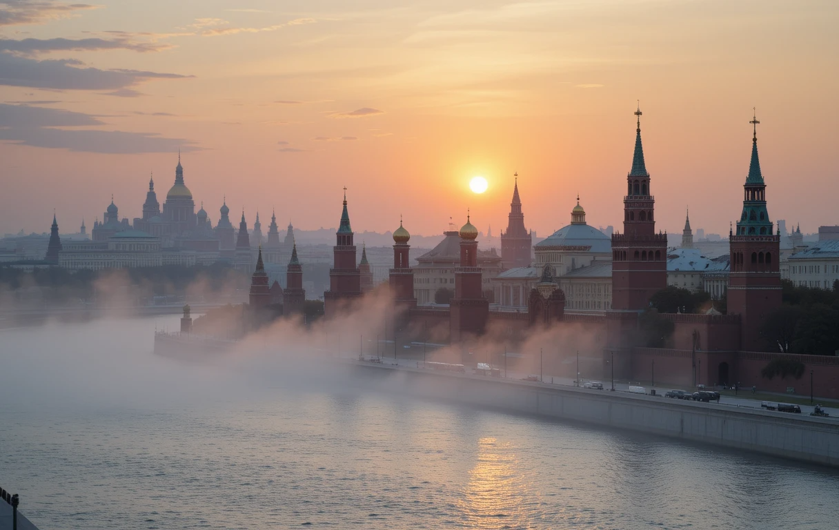 Saint Basil's Cathedral at Misty Moscow Sunrise My Store