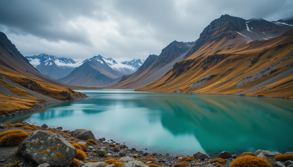 Turquoise Alpine Lake Nestled in Rugged Mountains My Store