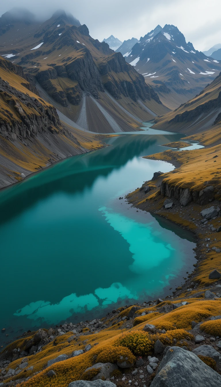 Turquoise Alpine Lake Nestled in Rugged Mountains My Store