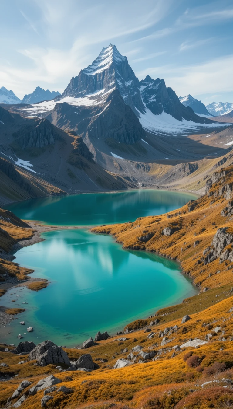 Turquoise Alpine Lake Nestled in Rugged Mountains My Store
