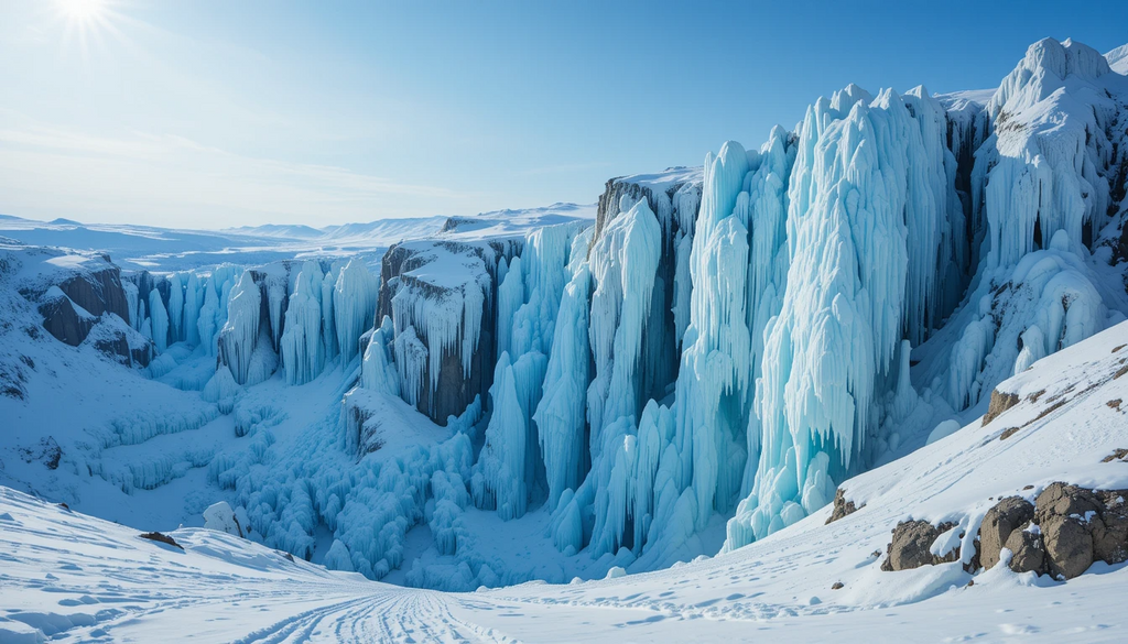 Frozen Icefall Waterfall in Arctic Canyon My Store