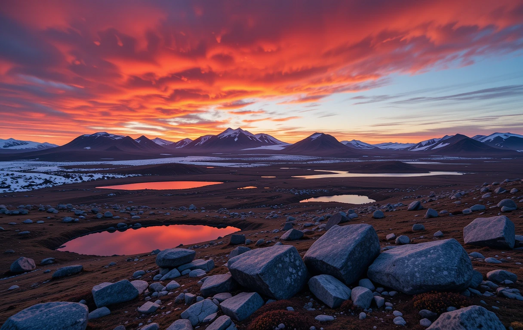 Fiery Red Sky-Capped with Red Clouds My Store
