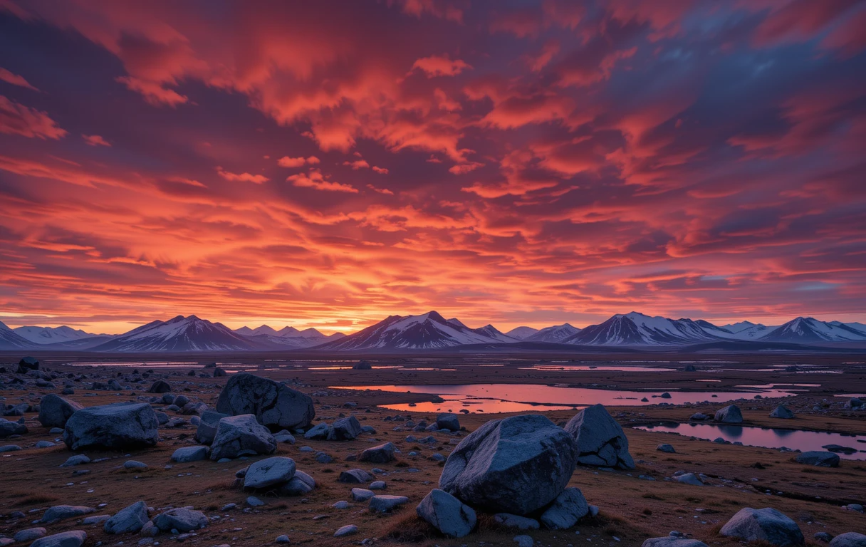 Fiery Red Sky-Capped with Red Clouds My Store