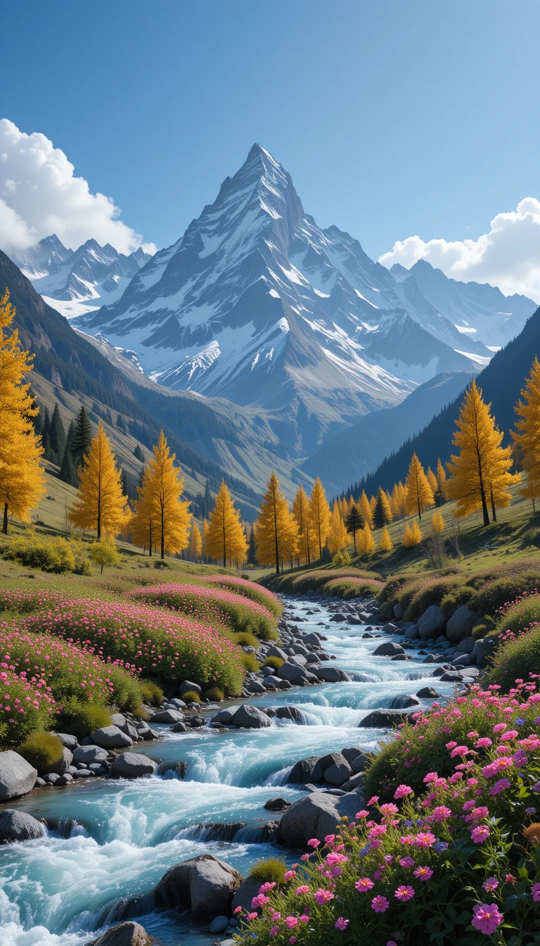 Golden Autumn Forest Reflecting in Serene Lake with Cabin My Store