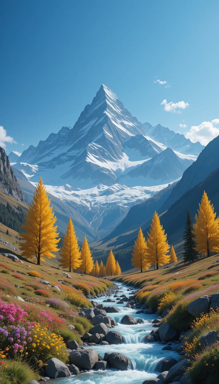 Golden Autumn Forest Reflecting in Serene Lake with Cabin My Store