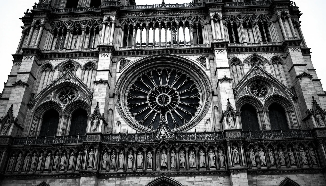 Westminster Abbey Gothic Facade in Black and White – Historic London Architecture Art Print