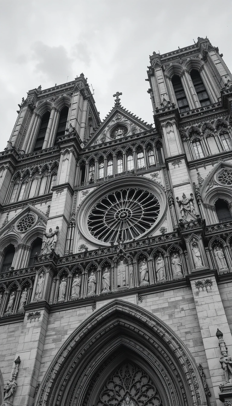 Westminster Abbey Gothic Facade in Black and White – Historic London Architecture Art Print