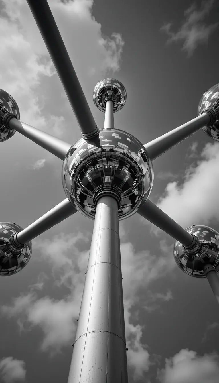 Atomium Brussels Skyline Print - Black & White My Store
