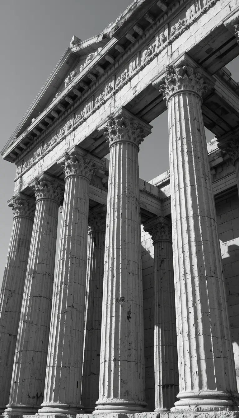 Ancient Greek Temple Columns Photo - Monochrome My Store
