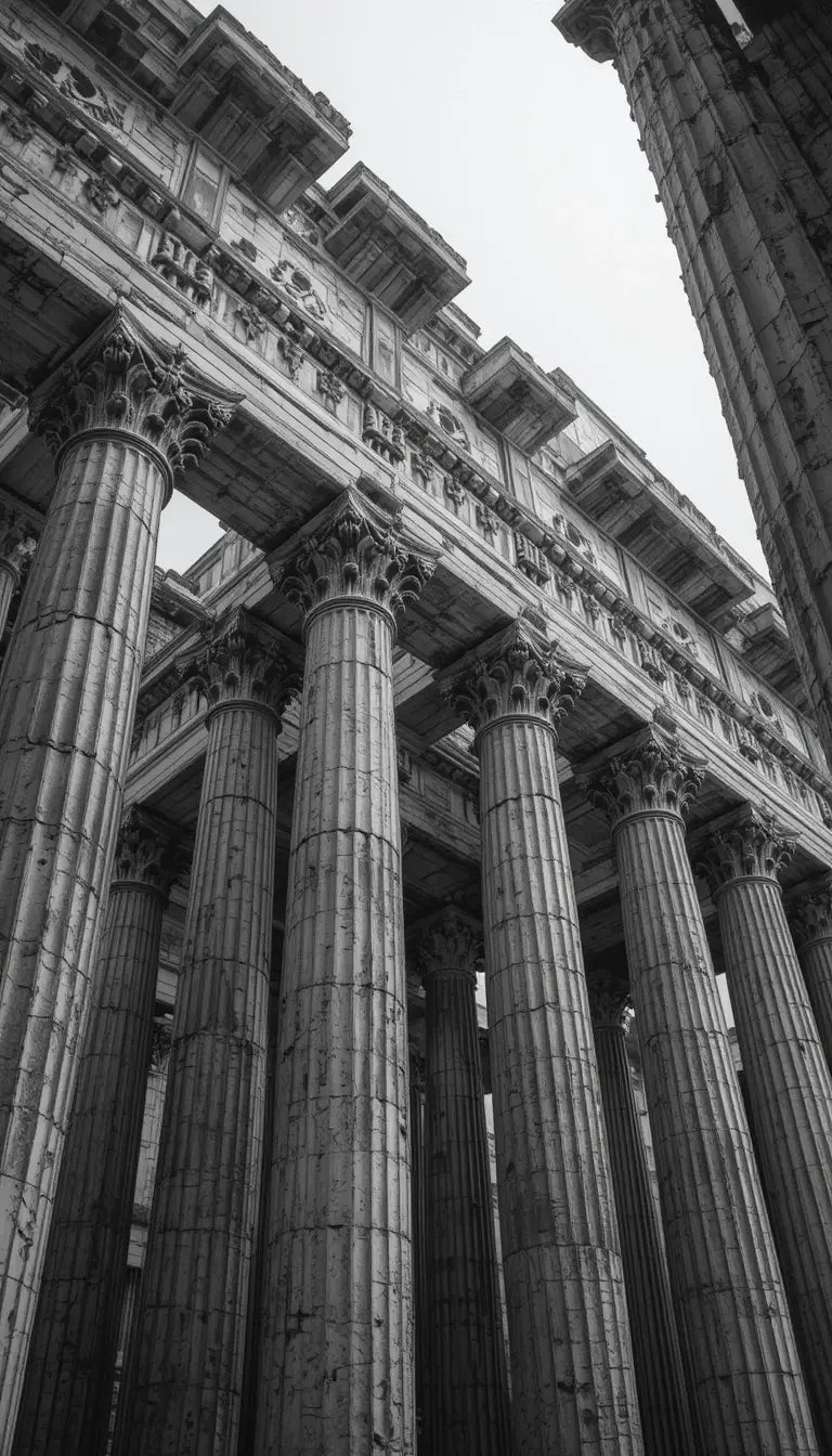 Ancient Greek Temple Columns Photo - Monochrome My Store