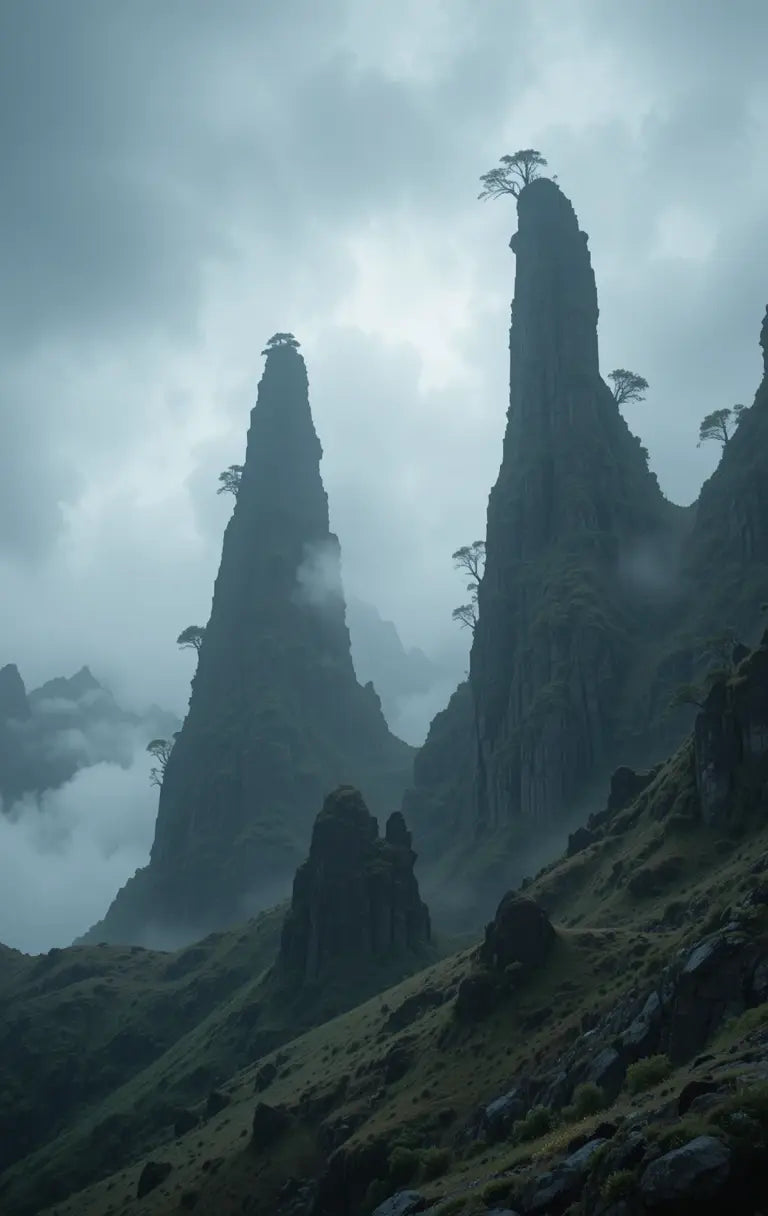 Mountain Peaks with Cloudy Sky My Store