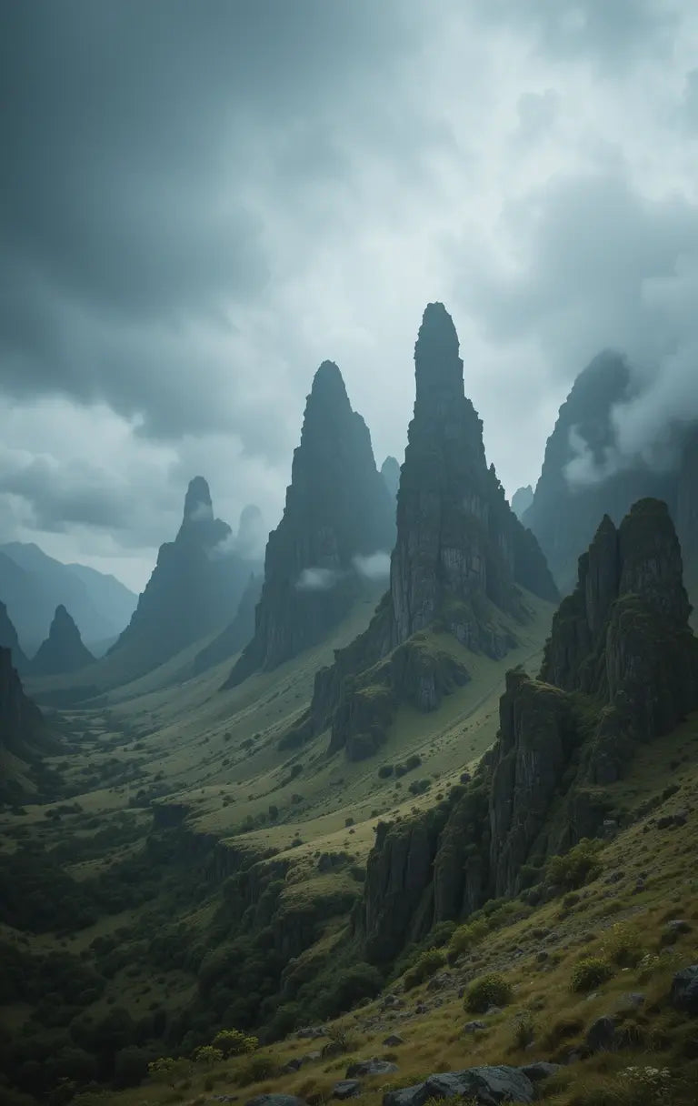 Mountain Peaks with Cloudy Sky My Store