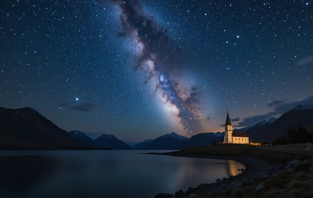 Milky Way Church Landscape - Stargazing Art Print My Store