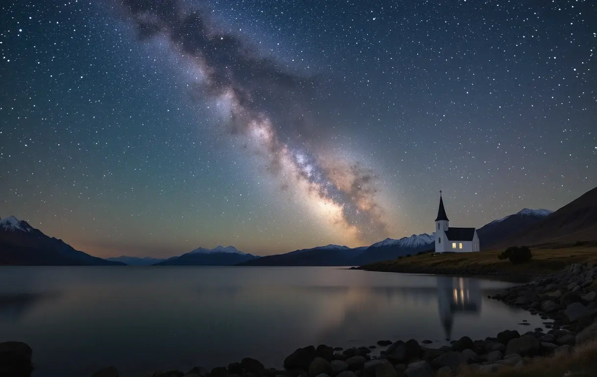 Milky Way Church Landscape - Stargazing Art Print My Store