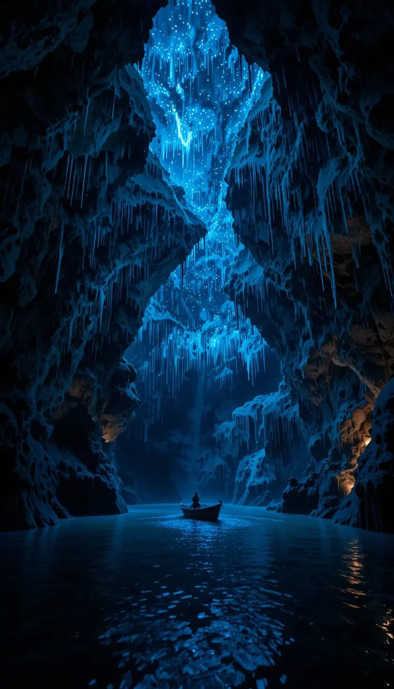 Northern Lights Beach Wall Art – Aurora Borealis Over Moonlit Shoreline Photography Print My Store