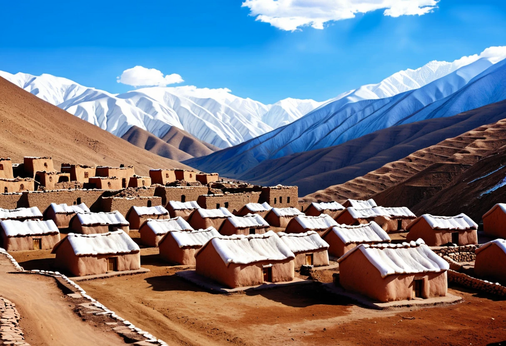 Ancient Cliffside Ruins Reflected in Calm River Landscape