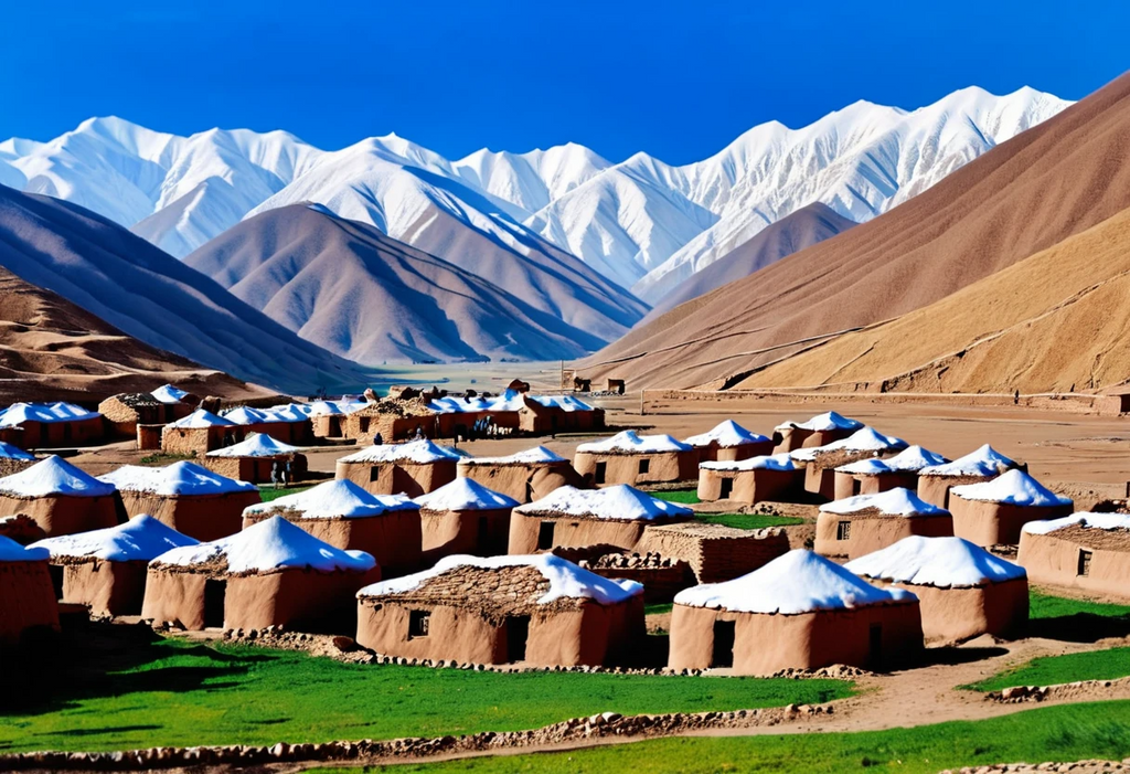 Ancient Cliffside Ruins Reflected in Calm River Landscape