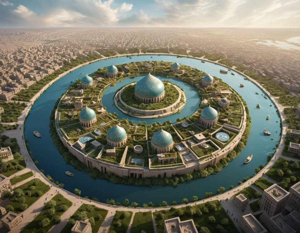 Sapphire Domes of Eternity – Turquoise Mosque Aerial Masterpiece
