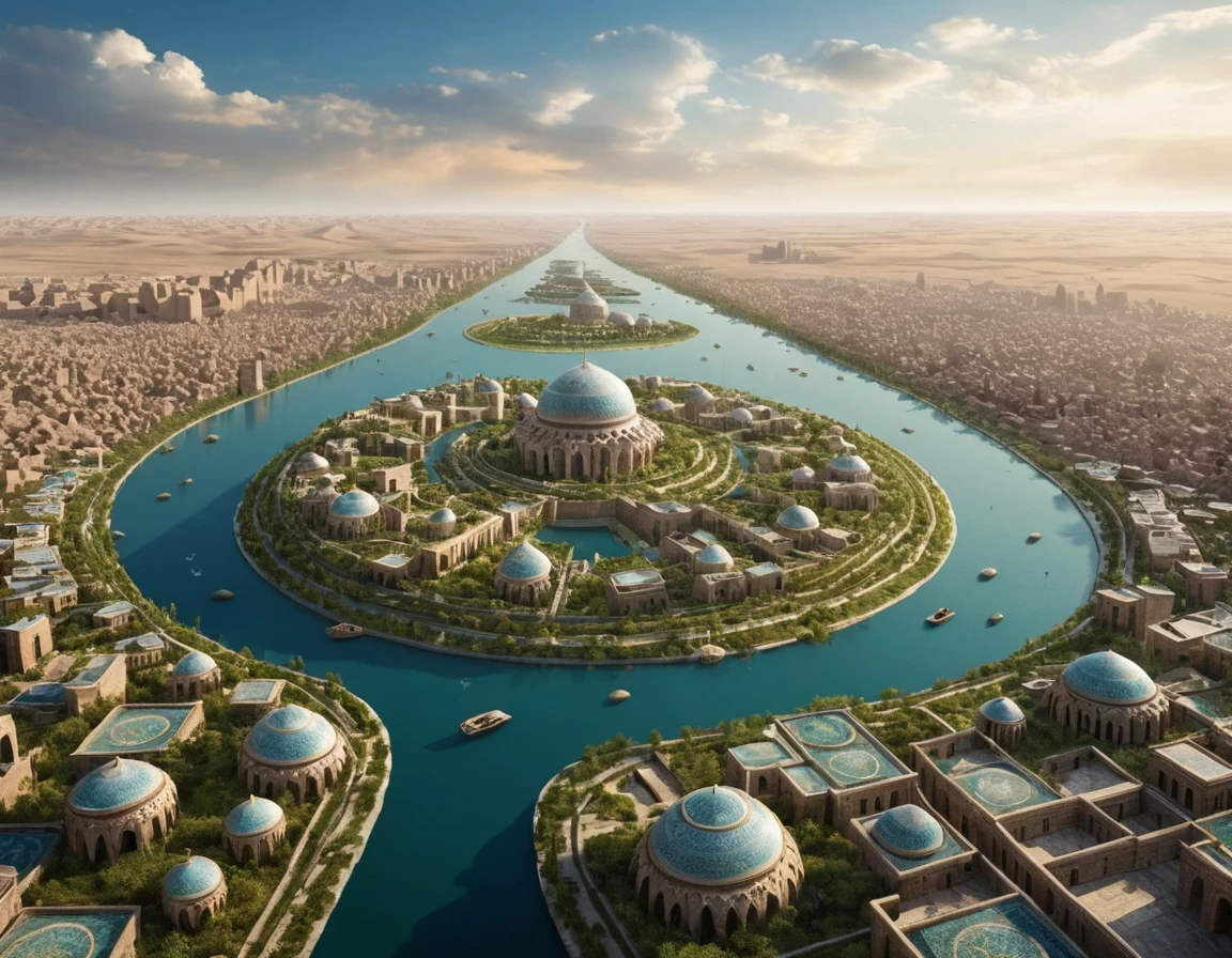 Sapphire Domes of Eternity – Turquoise Mosque Aerial Masterpiece