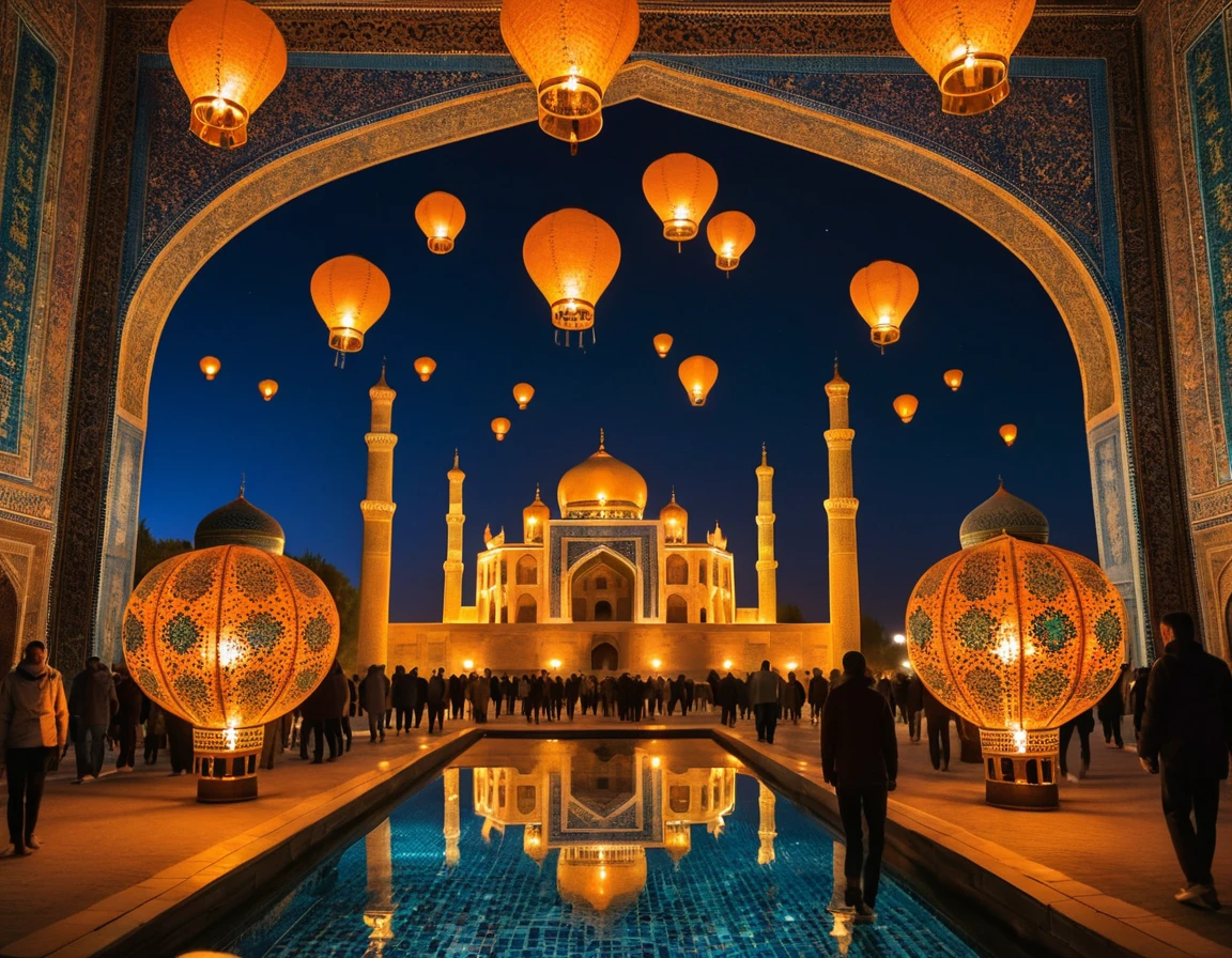 Celestial Turquoise Mosque Beneath the Milky Way