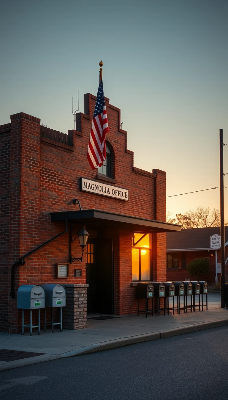 Classic White Farmhouse with Wraparound Porch at Night