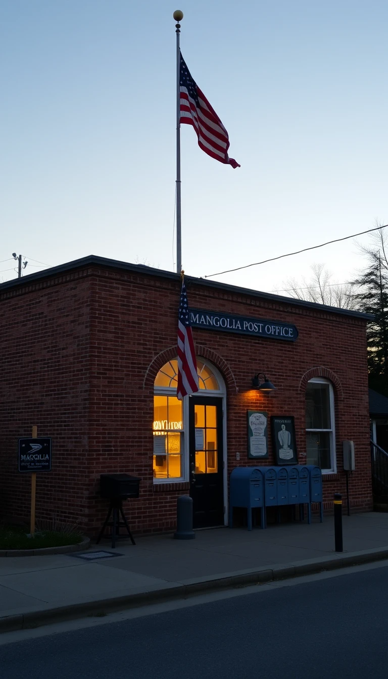 Classic White Farmhouse with Wraparound Porch at Night