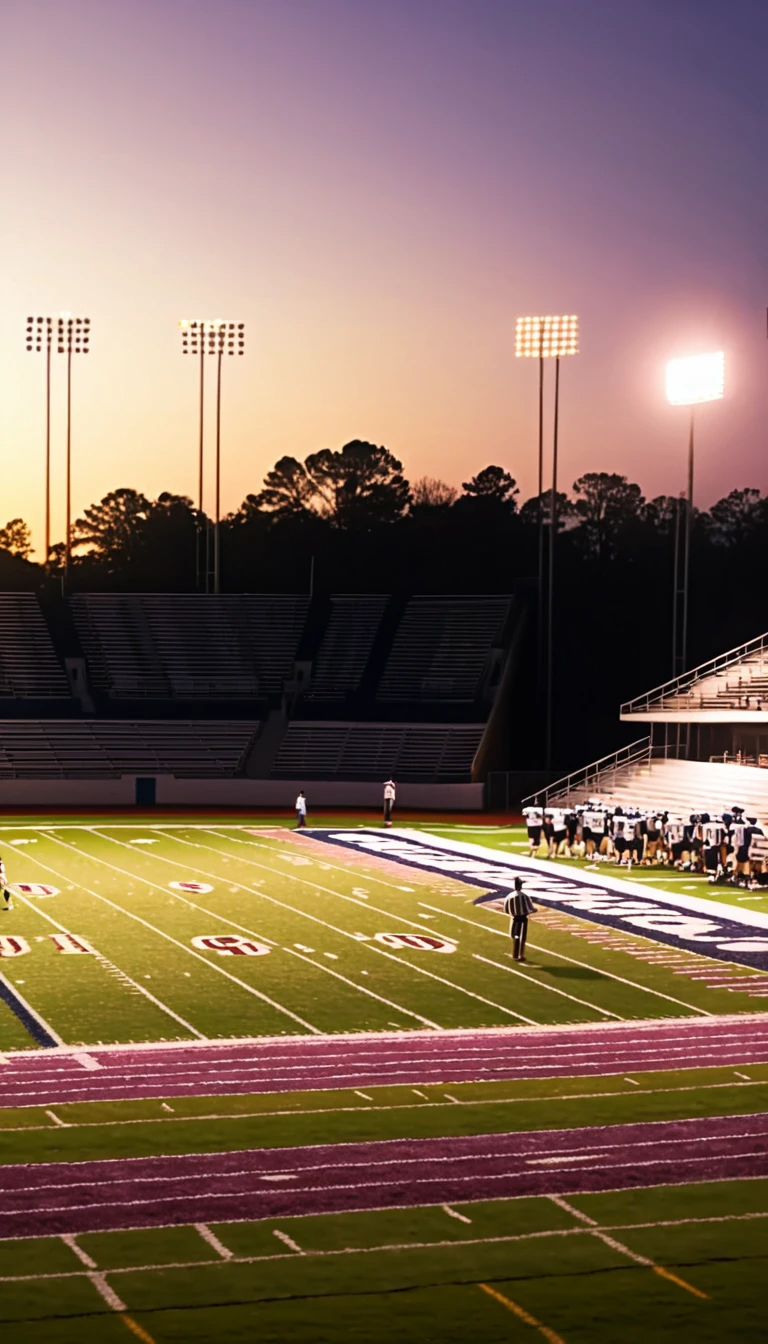 Friday Night Lights: High School Football Field at Dusk