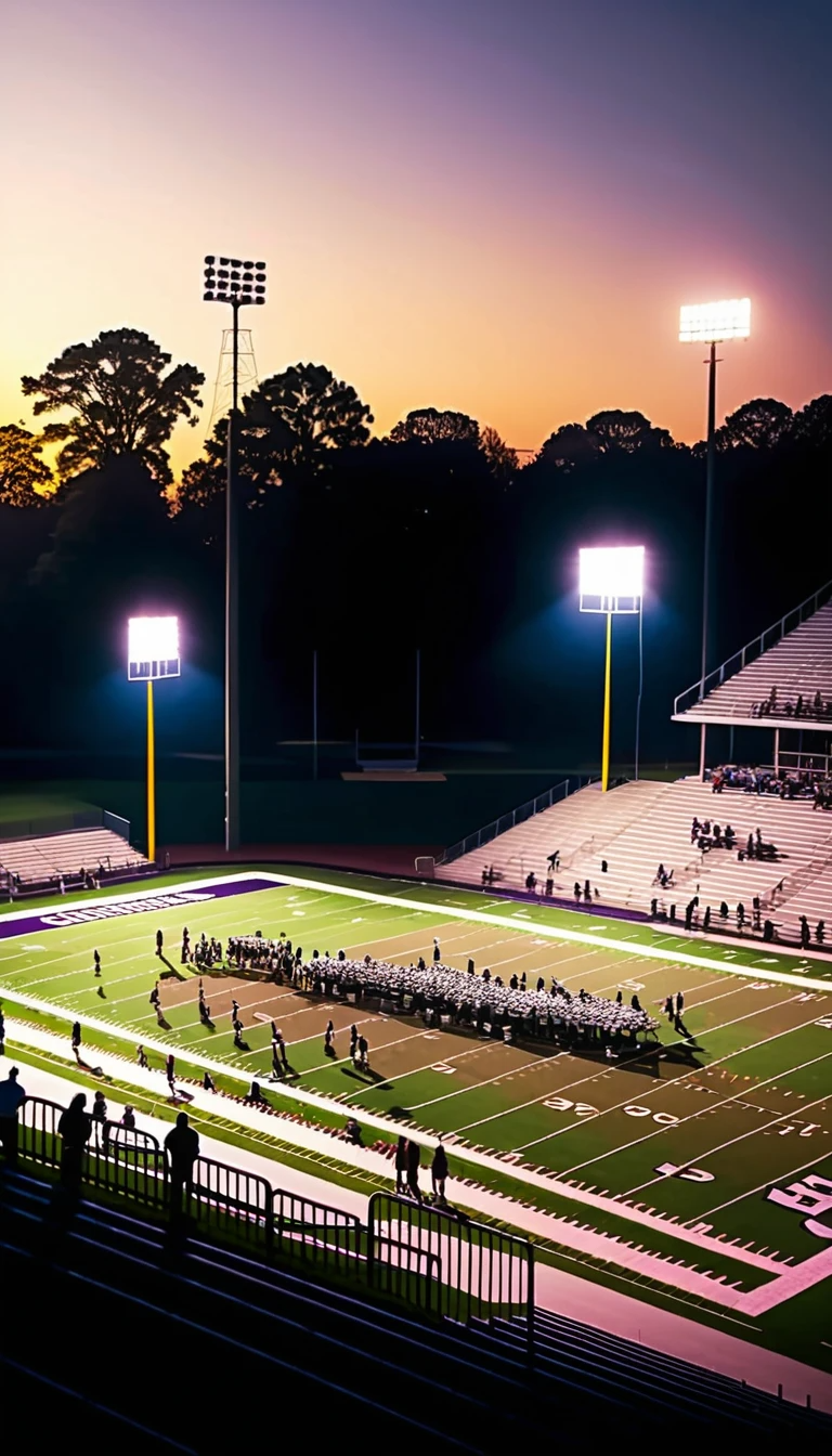 Friday Night Lights: High School Football Field at Dusk