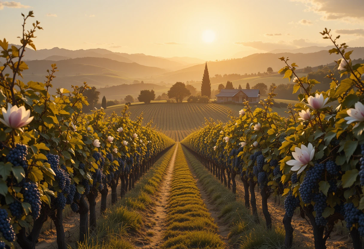 Blossoming Magnolia Tree Tunnel Pathway in Spring