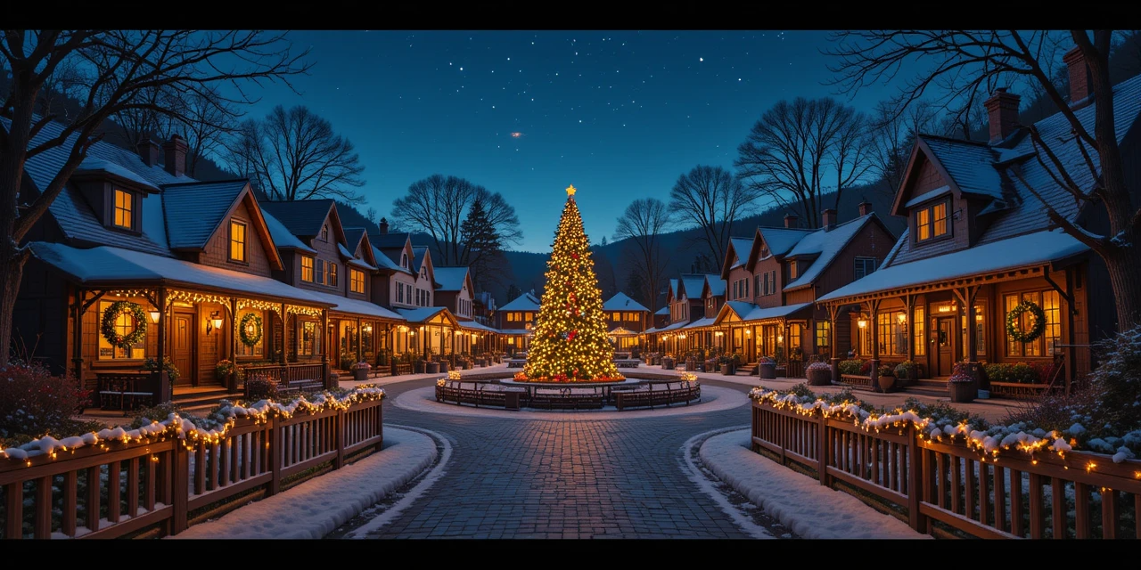 "Autumn Tree-Lined Street with Lampposts" My Store